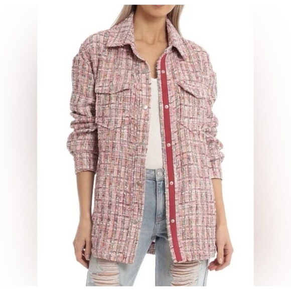 Avec Les Filles Long Pink Shacket in Spring Pinks size M Oversized - Picture 1 of 11